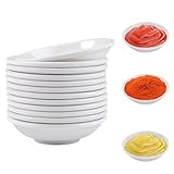 12 Stück Weiß Saucenschälchen, 9x3cm Rund Mini Servierschalen,Dipschalen Set,Sojasauce Schälchen, Kleine Saucenschälchen,Sushi Schälchen,Gericht Saucenschale für Saucen, Dips, Gewürze, Snacks