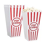 Novelty Place Kunststoff rot & weiß gestreiften klassischen Popcorn-Behälter für Movie Night - 7,8 'hoch x 3,8' Platz (4er Pack)