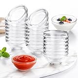 BXUUXA 24er Set Dipschalen aus Glas 40ml Dessertschalen Ø 6,2 cm Kleine Glasschälchen für Dips Saucen Marmelade Stapelbare Snackschalen für Haushalt Party Buffet & Restaurant Spülmaschinenfest