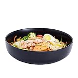 Swuut 25.5cm Große Servierschüssel, 2.8 Quart Salatschüssel, Keramik Schwarz Pasta Schüssel, Robust Mischschüsseln, Matte Soup Bowl for Family Kitchen,Microwave & Dishwasher Safe (Schwarz)