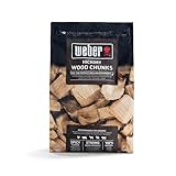 Weber Hickoryholz Chunks (1,5kg Packung) - zum Räuchern von Geflügel, Schwein, Wild & Rind, intensives, leicht süßes Aroma, 100% natürliches Holz (17619)