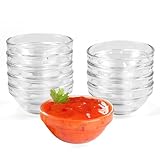 KNGNGK 10 Stück Ø7,5 cm Rund Mini Dipschalen Set 75ml Dip Schälchen Klein Dip Schüsseln Soßen Mini Schalen Saucen Schüsseln Saucenschälchen Dip Soßen Glasschalen Mini Glasschälchen Saucen Glasschüssel
