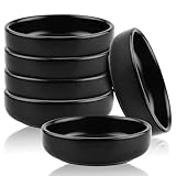 LEKEFETO Keramik Sojasosenschale, 6 Stück Dipschalen Set, Keramik Dipschalen, Saucenschälchen Schwarz Gewürzschalen, Pinch Dip Schüssel für Beilagen, Sushi, Ketschup, BBQ(Schwarz)
