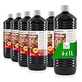 6 L Grillanzünder flüssig für Holzkohle, Grillbrikett, Kamin, Grill, Feuerstellen UVM. - Mit Kindersicherheitsverschluss