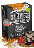 BBQ Grillgewürz Adventskalender I Weihnachtskalender 2022 mit 24 edlen Barbeque Gewürzspezialitäten I Premium BBQ Adventskalender Männer