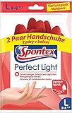 Spontex Perfect Light Haushaltshandschuhe, ideal für alle Reinigungsarbeiten, aus Naturlatex, mit Anti-Rutsch-Profil, zuverlässiger Schutz, Größe L, 2 Paar