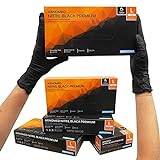 ARNOMED Einweghandschuhe Schwarz, Einmalhandschuhe L, 100 Stück/Box, puderfrei & latexfrei, Nitrilhandschuhe, Handschuhe in Gr. S, M, L & XL verfügbar