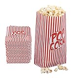 Relaxdays Popcorntüten 144er Set, Papier, Zubehör Kino, Filmabend, Kindergeburtstag, Retro Tüten für Popcorn, rot-weiß