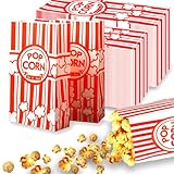 200 Stück Klein Popcorntüten - Rot & Weiß Gestreifte Popcorn Boxen