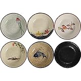 TuYines Soja Saucenschälchen,Tapas Schalen Set,Keramik Dipschalen,Dipschälchen Porzellan,Snackschalen & Dipschalen,Snackschalen Set 6er, Ø 10 cm Japanischer Stil Snack Bowl