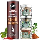 Gepp's Feinkost Grillgewürze Geschenkset 'Grillmeister' I Gourmet Texas BBQ Rub Gewürz, Kräuterbutter & Magic Dust BBQ Rub als Geschenk I Probierset ohne künstliche Zusätze