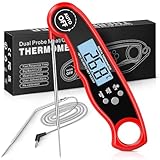 maxtachi Fleischthermometer Digital, Sofort Lesen Bratenthermometer küchenthermometer mit 102cm-Edelstahlkabel Externe Lange Sonde, Grillthermometer für Küche,BBQ,Ofen,Getränken