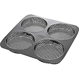 Birkmann, Laib & Seele, Burger Brötchenblech, perforierte Backform aus Karbonstahl für 4 Burger Buns, mit Antihaftbeschichtung und Rezept, 210387