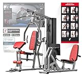Sportstech Einzigartige Premium Kraftstation HGX100 oder HGX300 mit Beinpresse für unzählige Trainingsvarianten, Multifunktions-Homegym, Fitnessstation aus Eva Material für Zuhause