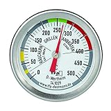 TFA Dostmann 141029 BBQ Thermometer, 14.1029, zur Garraumtemperaturmessung, für den Grill/Smoker, aus Edelstahl, 18/8, Silber, Ø 52 x H 67 mm