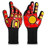 GOFOWRK BBQ Grillhandschuhe, Grillhandschuhe Hitzebeständig bis 800 °C, rutschfest & Schnittfest, Feuerfeste Grill Handschuhe für Männer und Frauen, Perfektes BBQ Geschenk, Grillzubehör