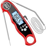 CIRYCASE Fleischthermometer Digital, Sofort Lesen Bratenthermometer Ofenthermometer, Externe Lange Sonde mit 102cm-Edelstahlkabel, Zeigerthermometer, Backofenthermometer für Küche, BBQ, Ofen, Backen