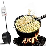Popcornpfanne für das Lagerfeuer/Popcorn Maker, Topf und Pfanne fürs Feuer, dem Grill im Freien ideal für Mais und als Außenpfanne als Popcornmaker beim campen