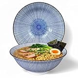 Urban Lifestyle Ramen Schüssel Set 2er Ø 20,5 cm 1000 ml, Japanischer Stil TOKUSA, Große Porzellan Schüssel, Ramen Bowl, Müslischüssel, Salatschüssel, Spülmaschinenfest