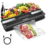 iLAFFUS Kabelloses Vakuumierergerät, Tragbares Wiederaufladbar Vakuumier Sous Vide mit Cutter, Folienschweißgerät für Trockene oder Feuchte Lebensmittel, inkl. 5 Vakuumier-Beutel und Schlauch
